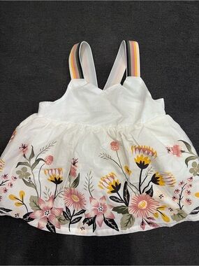 Cynthia Rowley White Floral Dress with Rainbow Straps